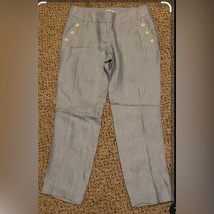 Light blue Straight Leg Pants Lightweight Cotton Casual
